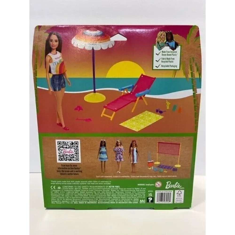 Barbie Loves The Ocean Beach Day and Doll Playset New‎